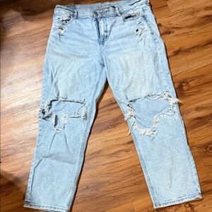 American Eagle super high rise ankle straight